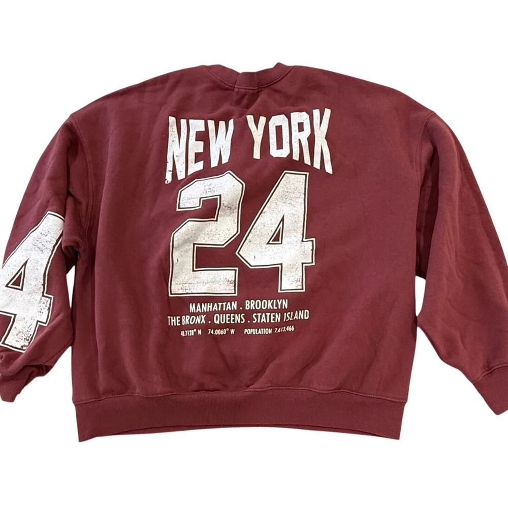 Vinyl‎ Icons New York Graphic Sweatshirt Maroon Small (Preloved) - Picture 3 of 7